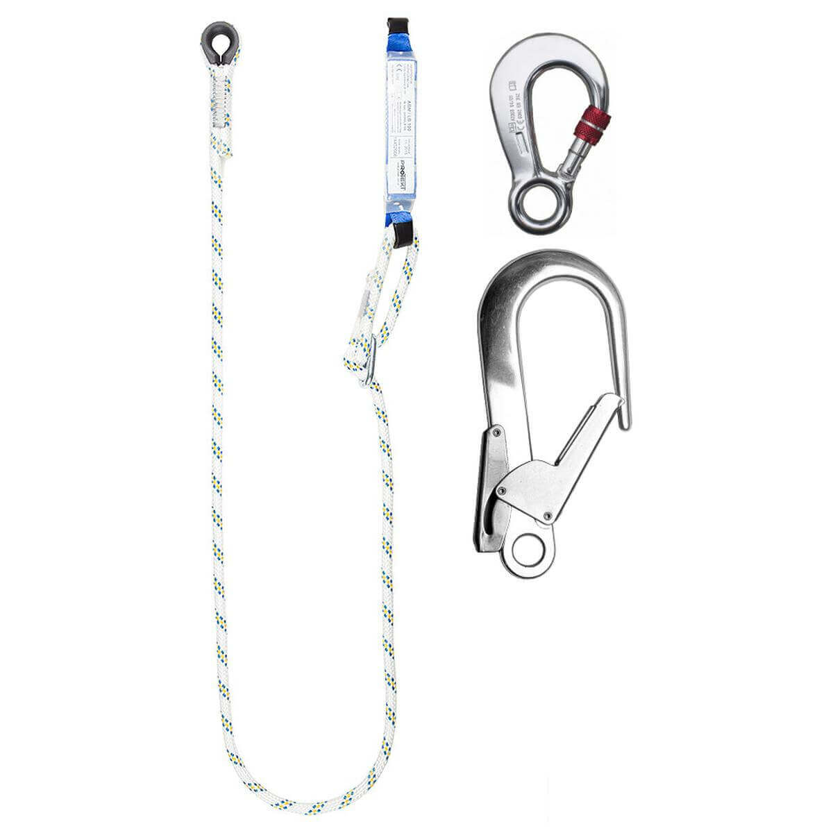SHOCK ABSORBER WITH ADJUSTABLE CABLE LB100 AND SNAP HOOKS AZ003 AND AZ023, 2 m LENGTH