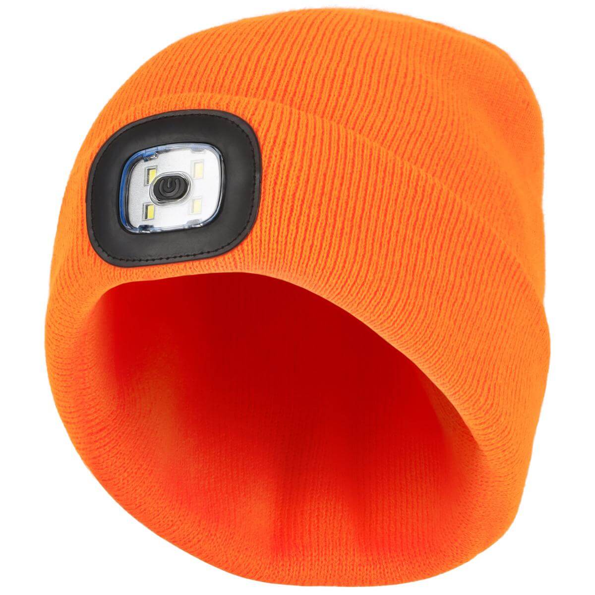 LED ORANGE ACRYLIC KNITTED WINTER HAT