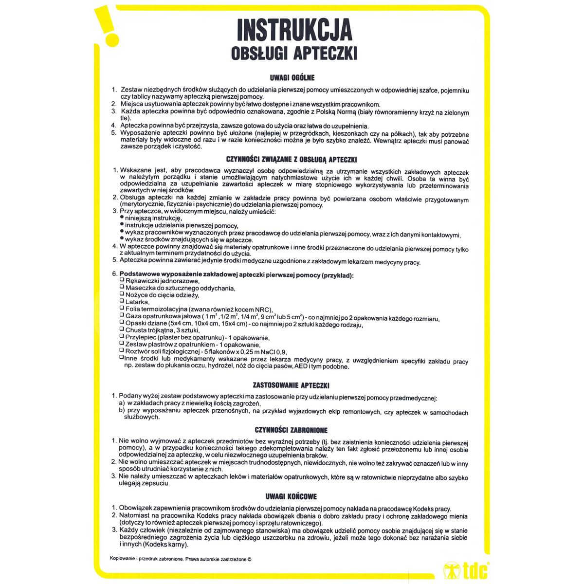FIRST AID KIT INSTRUCTIONS - IA A09 DN CN