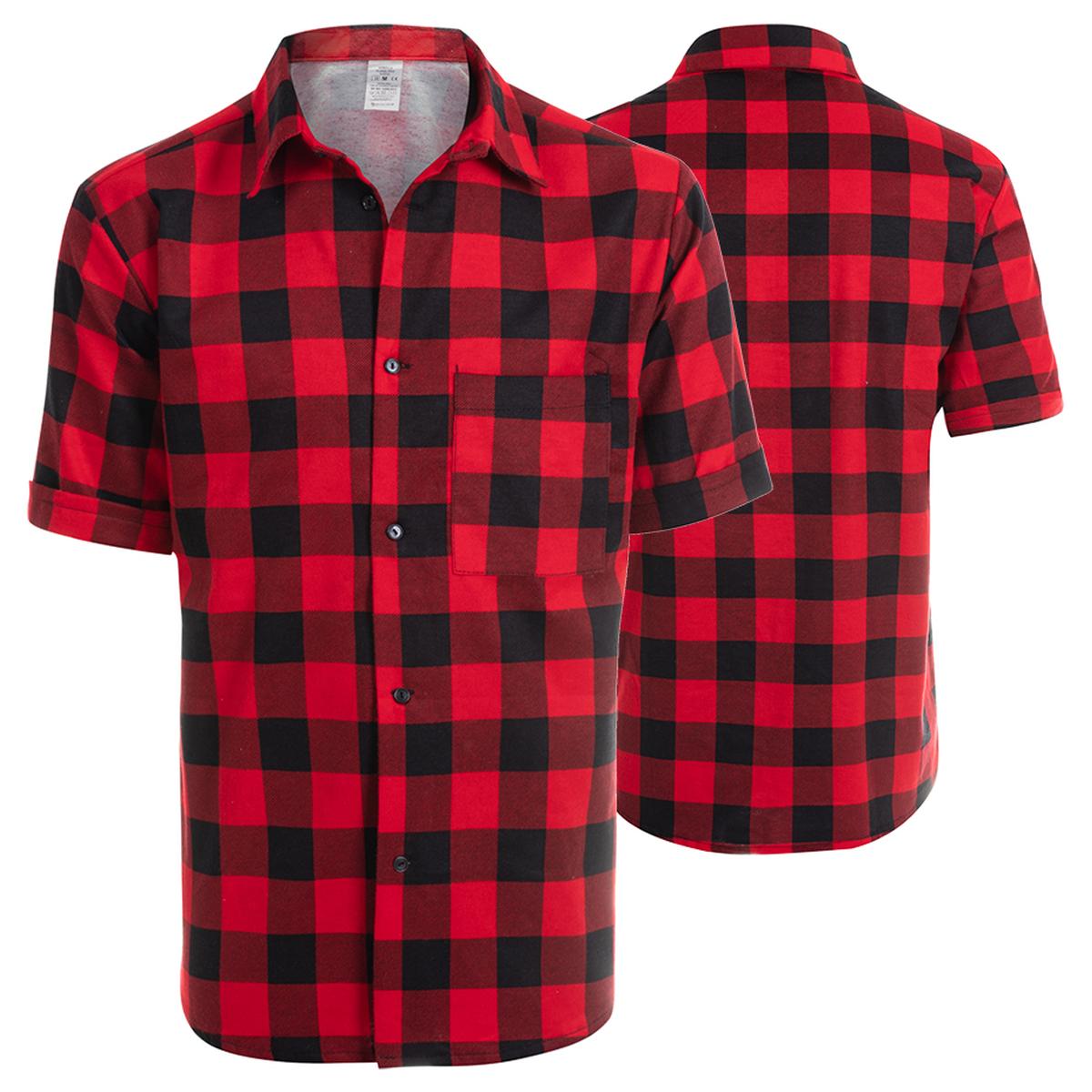 SHORT-SLEEVE FLANNEL SHIRT RED
