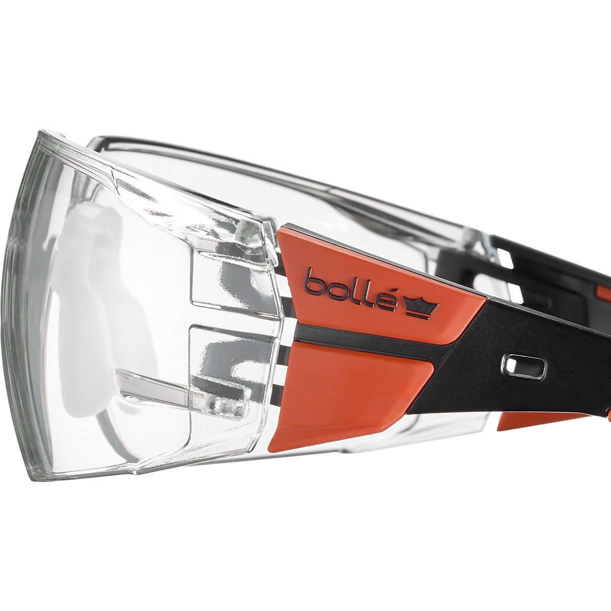 BOLLE RUSH 2.0 SAFETY GLASSES (CLEAR) BLACK/RED
