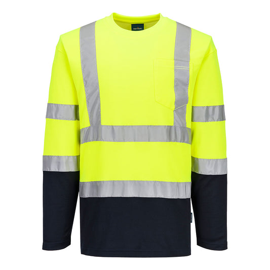 Hi-Vis Cotton Comfort Contrast T-Shirt L/S