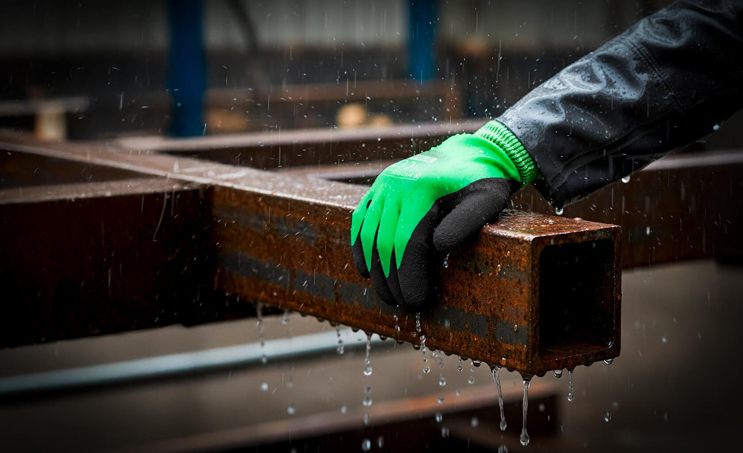 X-HYDROS GREEN DOUBLE-COATED LATEX PROTECTIVE GLOVES