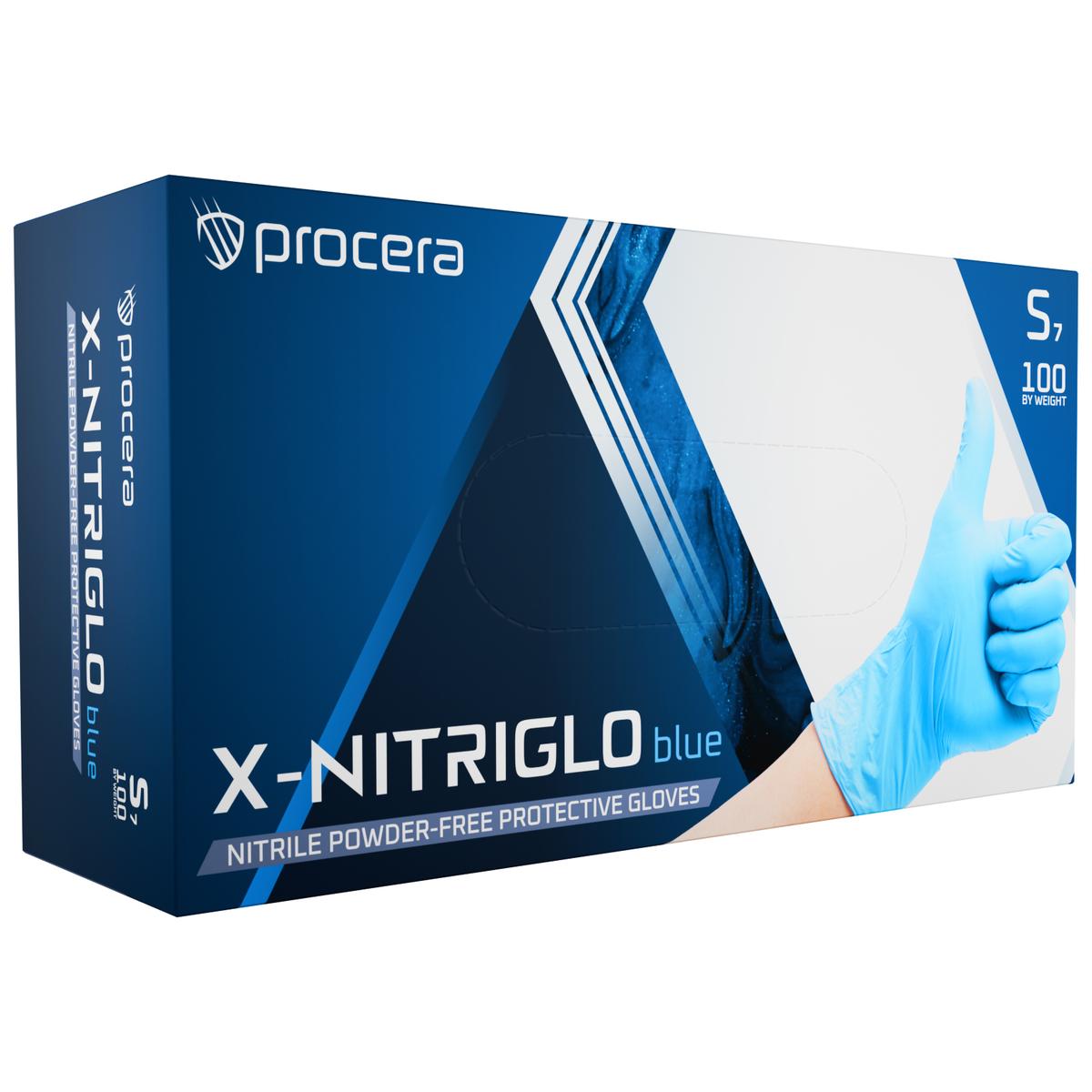 X-NITRIGLO BLUE NITRILE GLOVES 100 PCS
