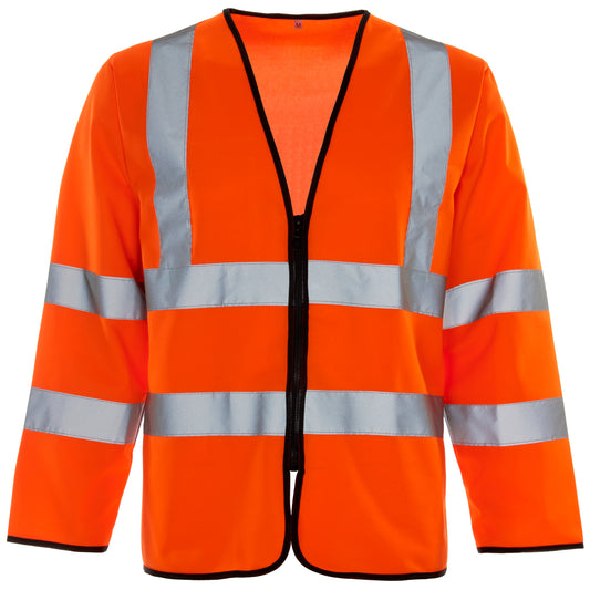 Hi Vis Long Sleeved Vest - Zip