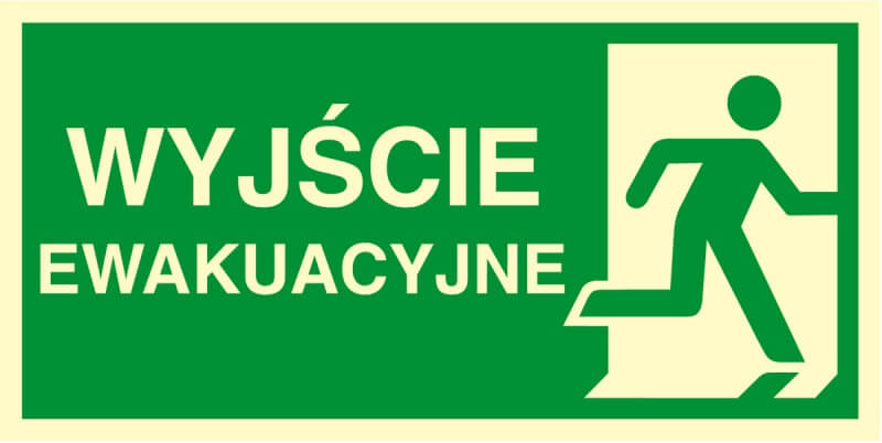EMERGENCY SIGN - DIRECTION TO THE EMERGENCY EXIT - RIGHT - AC 101 CE PS