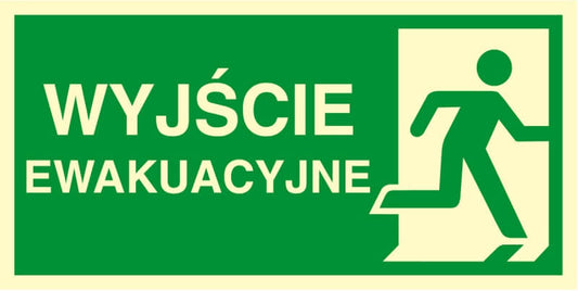 EMERGENCY SIGN - DIRECTION TO THE EMERGENCY EXIT - RIGHT - AC 101 CE PS