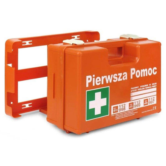 PORTABLE FIRST AID KIT K-15.2 WITH WALL HANGER (DIN 13157 MOUTHPIECE)
