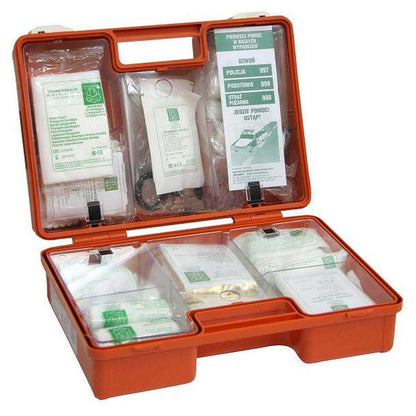 PORTABLE FIRST AID KIT K-15.2 WITH WALL HANGER (DIN 13157 MOUTHPIECE)