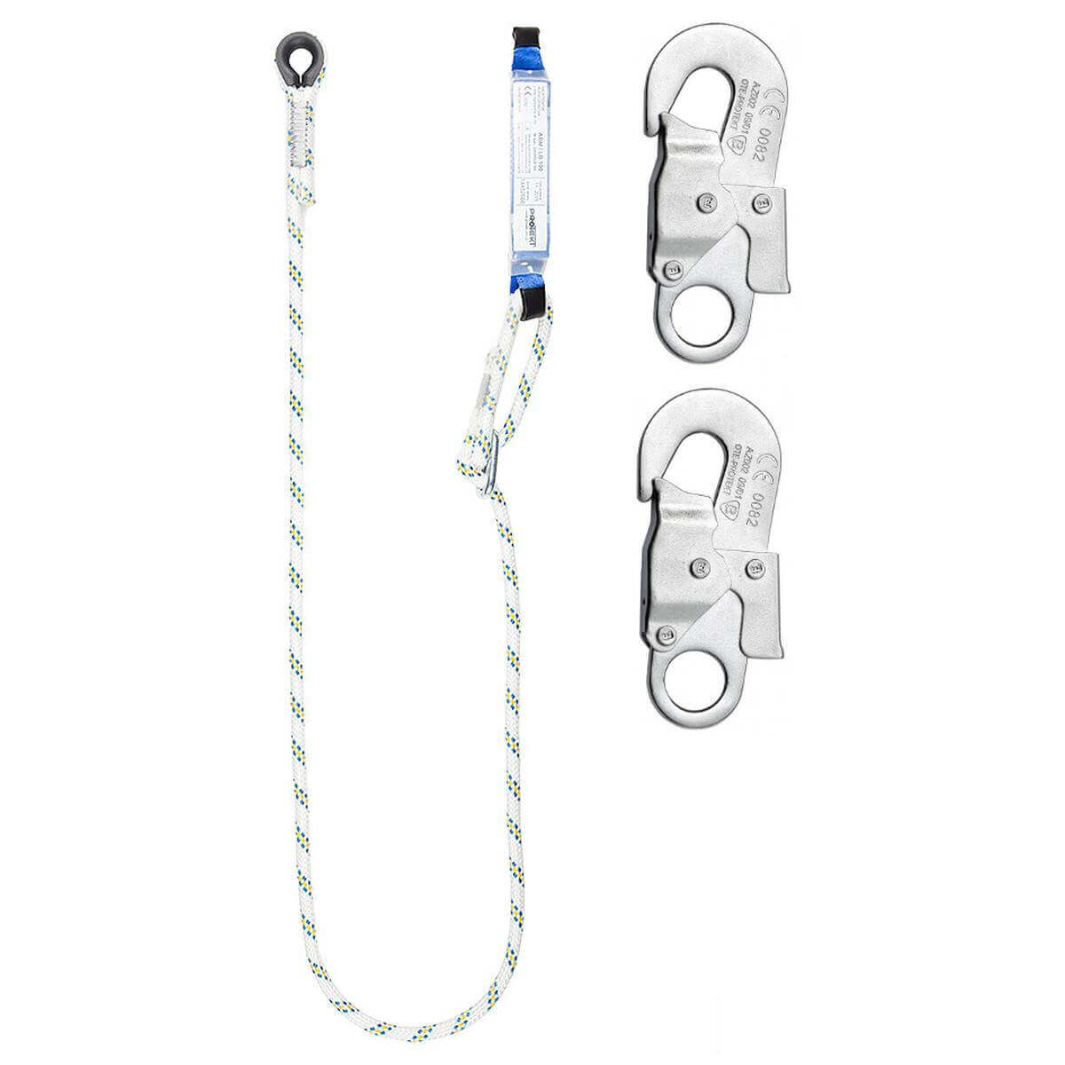 SHOCK ABSORBER WITH ADJUSTABLE CABLE LB100 AND 2x AZ002 SNAPPERS, LENGTH 2 m