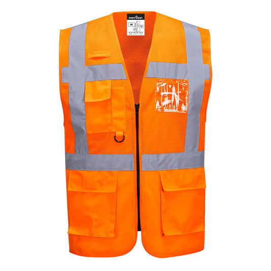 Madrid Hi-Vis Half Mesh Executive Vest