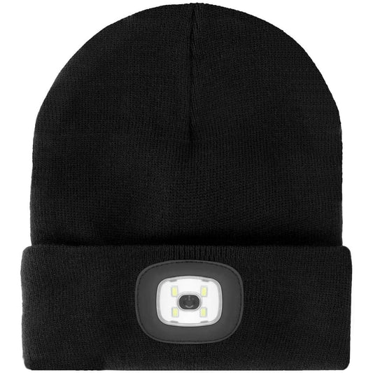 ACRYLIC KNITTED WINTER HAT LED BLACK