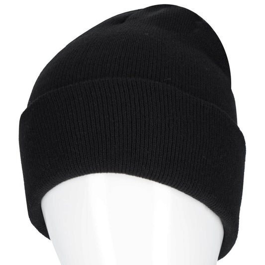 ACRYLIC KNITTED WINTER HAT BLACK