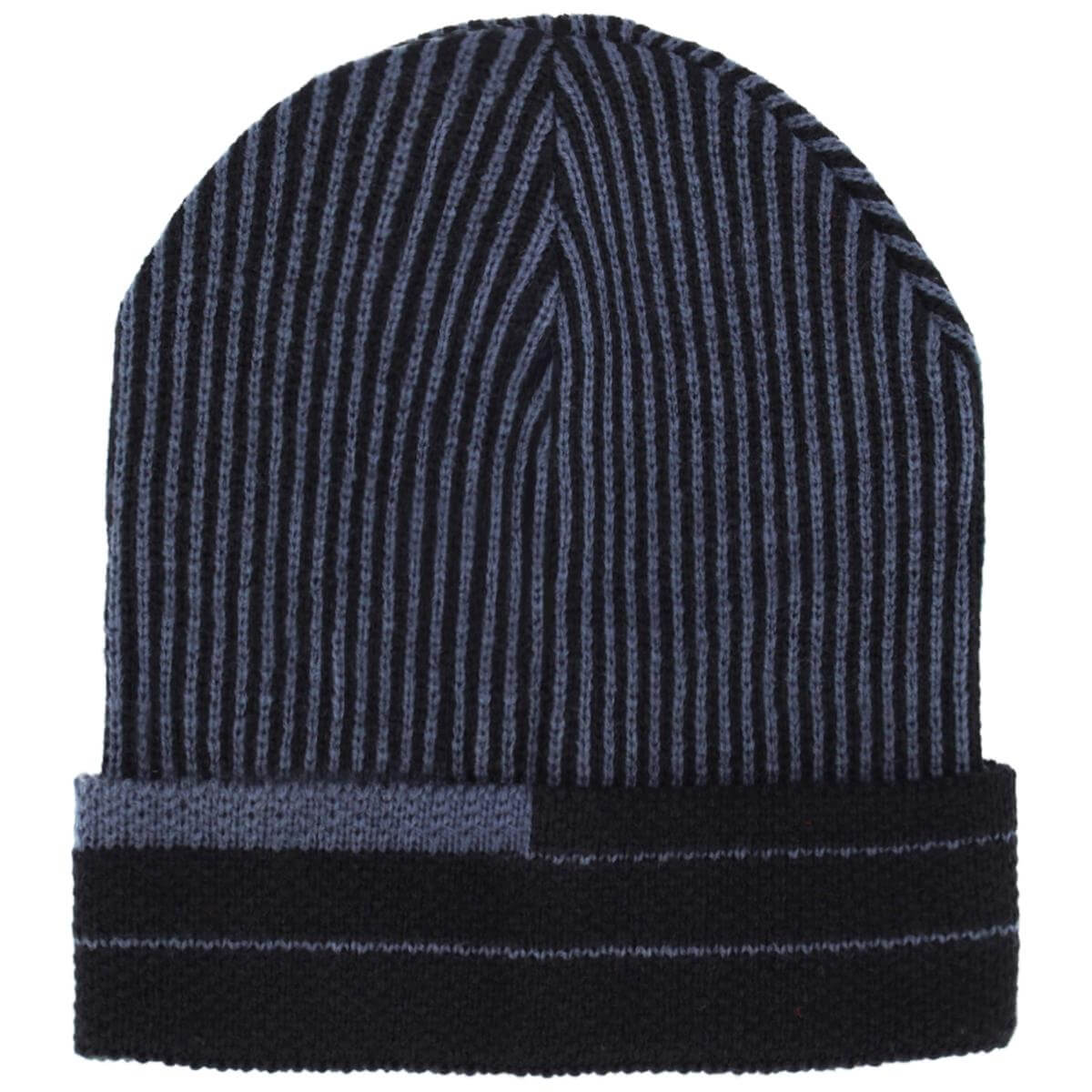 ACRYLIC KNITTED WINTER HAT BLACK/GRAY