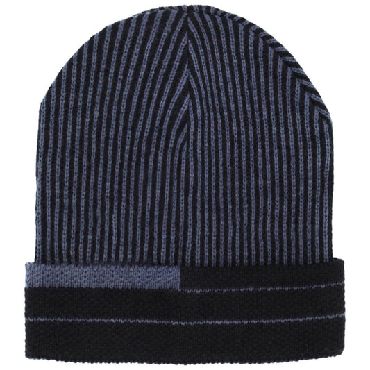 ACRYLIC KNITTED WINTER HAT BLACK/GRAY