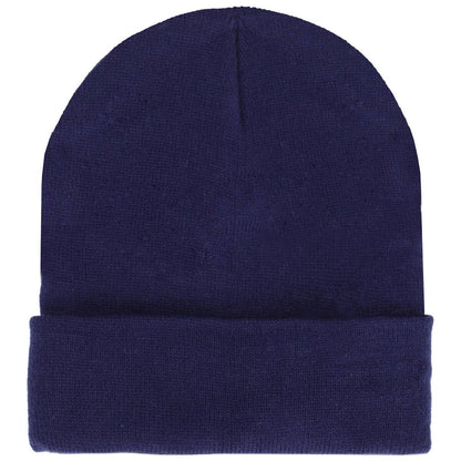 NAVY ACRYLIC KNITTED WINTER HAT