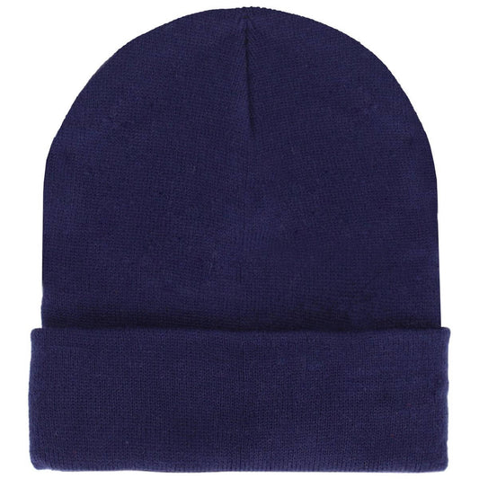 NAVY ACRYLIC KNITTED WINTER HAT
