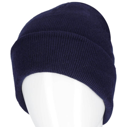 NAVY ACRYLIC KNITTED WINTER HAT