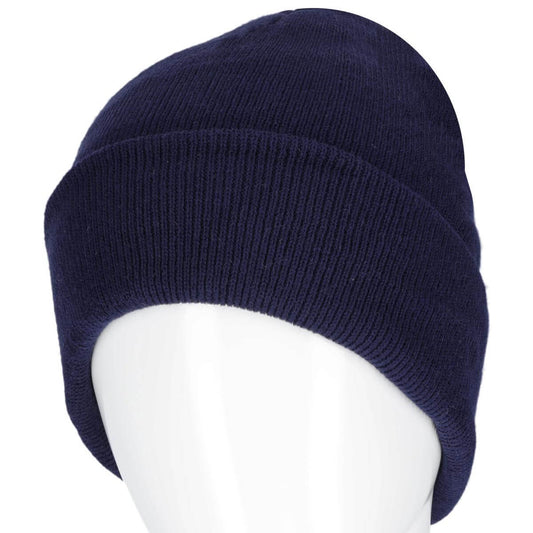 NAVY ACRYLIC KNITTED WINTER HAT
