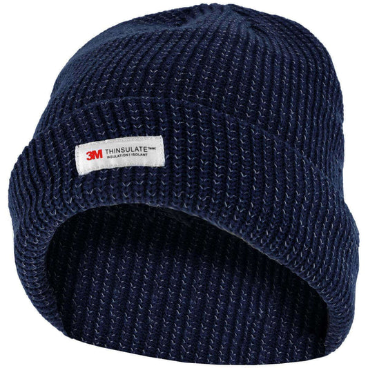 NAVY BLUE REFLECTIVE KNITTED WINTER HAT