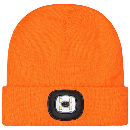 LED ORANGE ACRYLIC KNITTED WINTER HAT