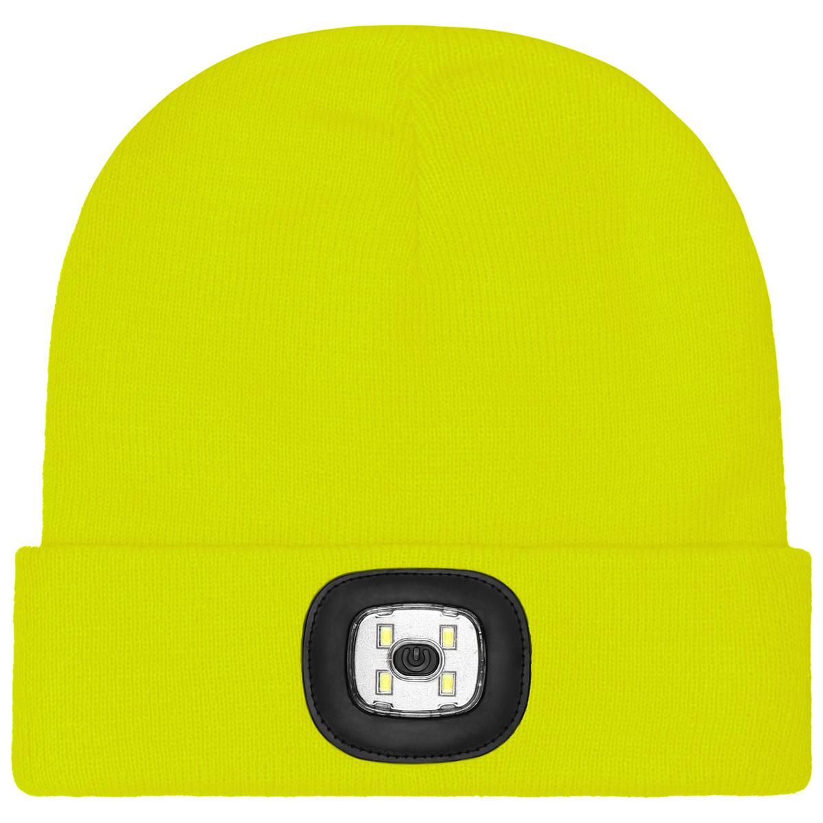 LED YELLOW ACRYLIC KNITTED WINTER HAT