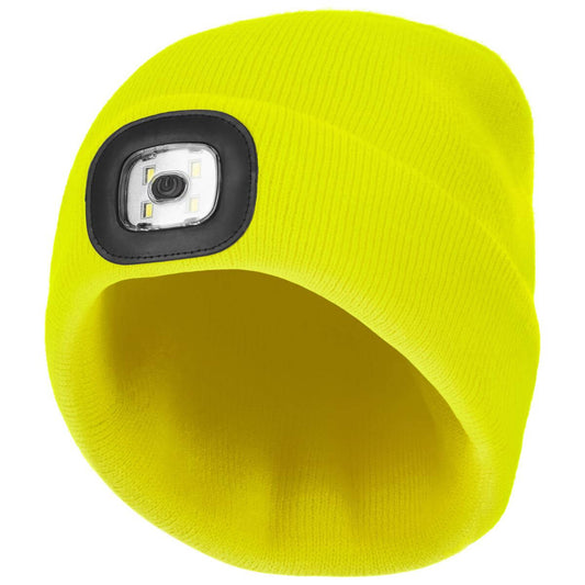 LED YELLOW ACRYLIC KNITTED WINTER HAT