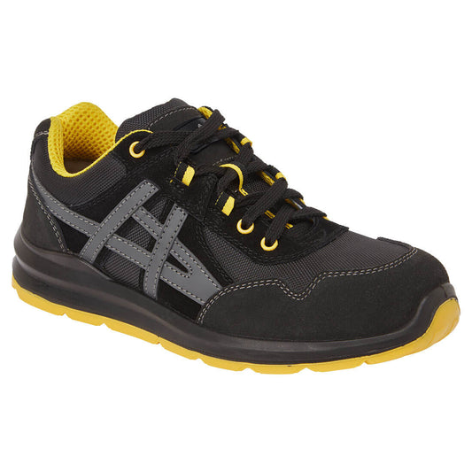 Steel Leather and Textile Trainer S1 FO SR