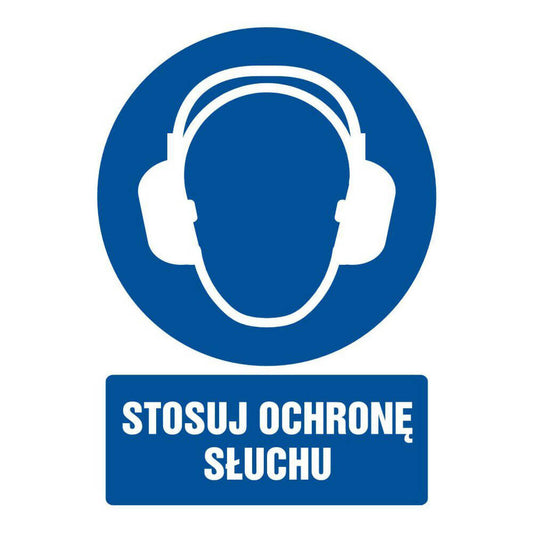 Occupational Health and Safety Sign - USE HEARING PROTECTION - GL 005 BK PN