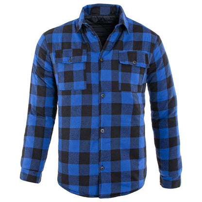 BLUE PADDED FLANNEL SHIRT