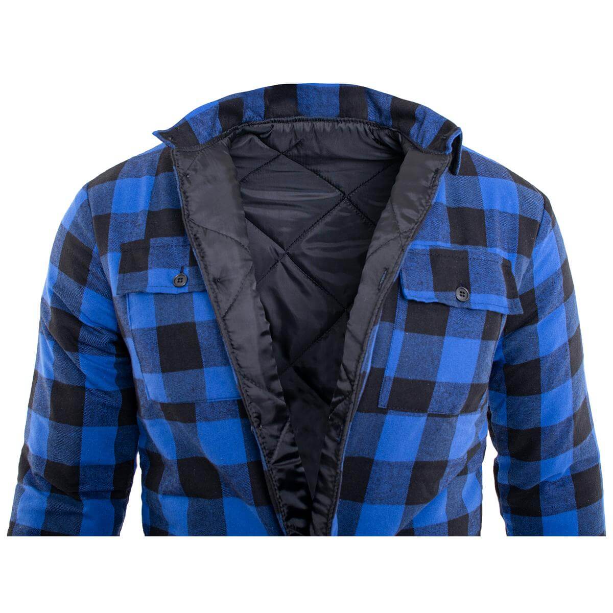 BLUE PADDED FLANNEL SHIRT