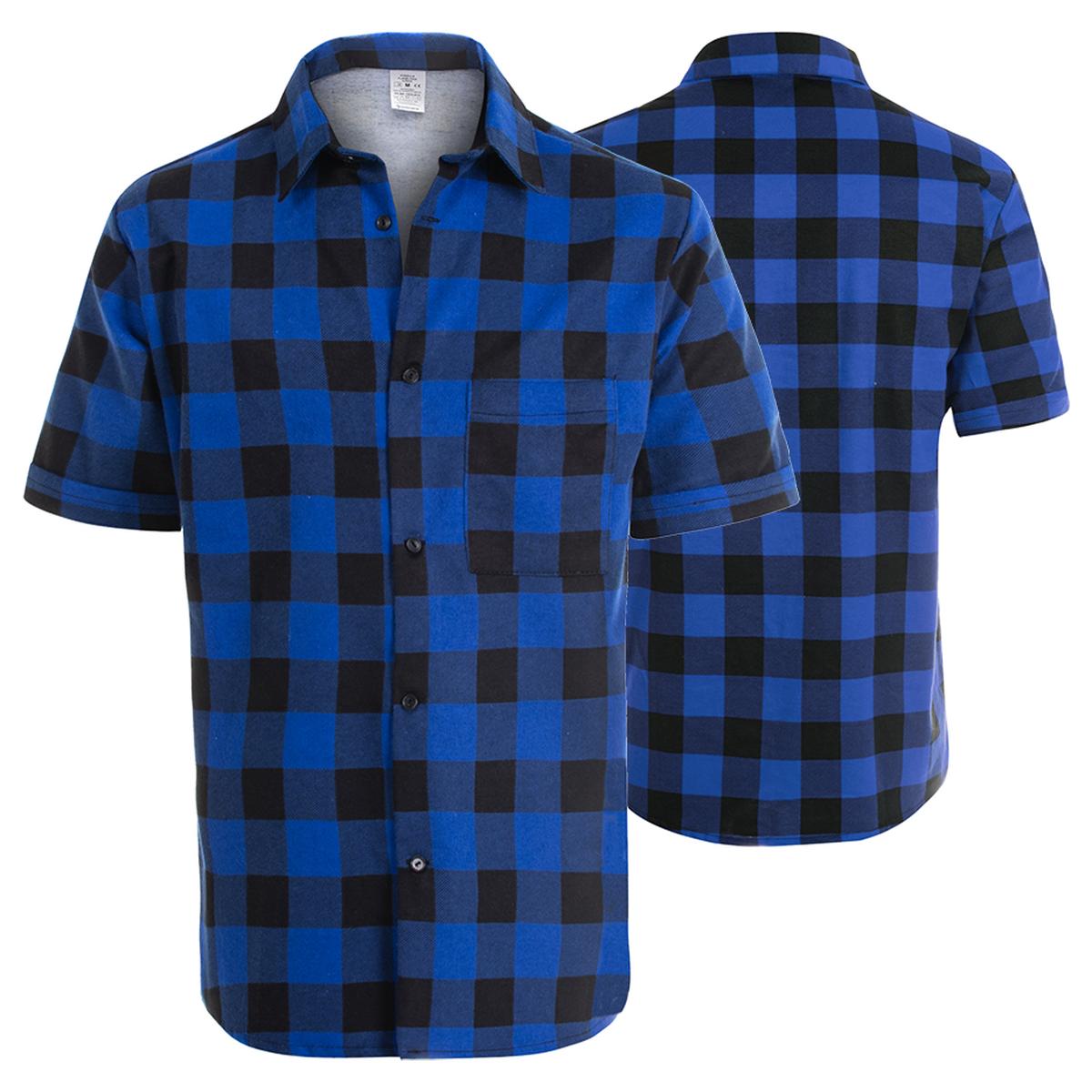 SHORT-SLEEVE FLANNEL SHIRT BLUE