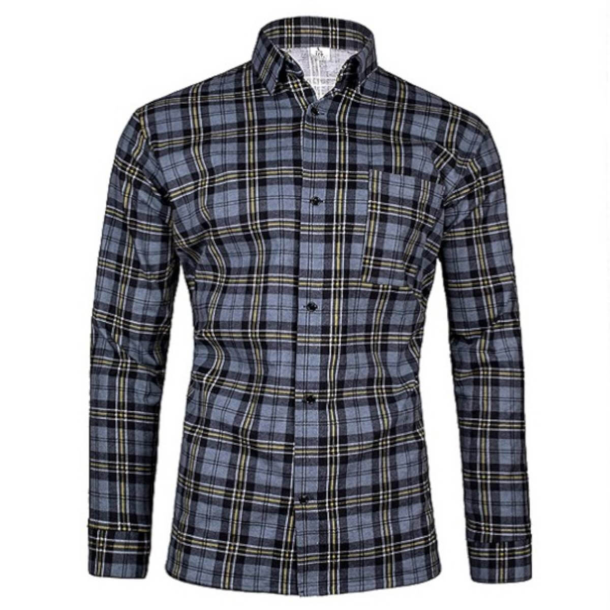 GREY CHECKED FLANNEL SHIRT