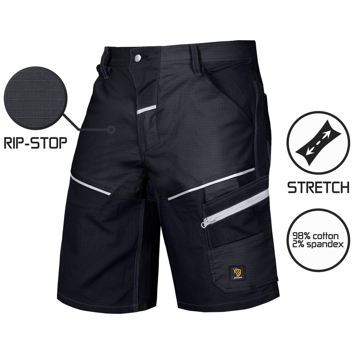 LANDER SPANDEX BLACK SHORT TROUSERS