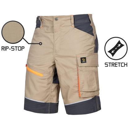 LIDO SPANDEX KHAKI SHORT TROUSERS