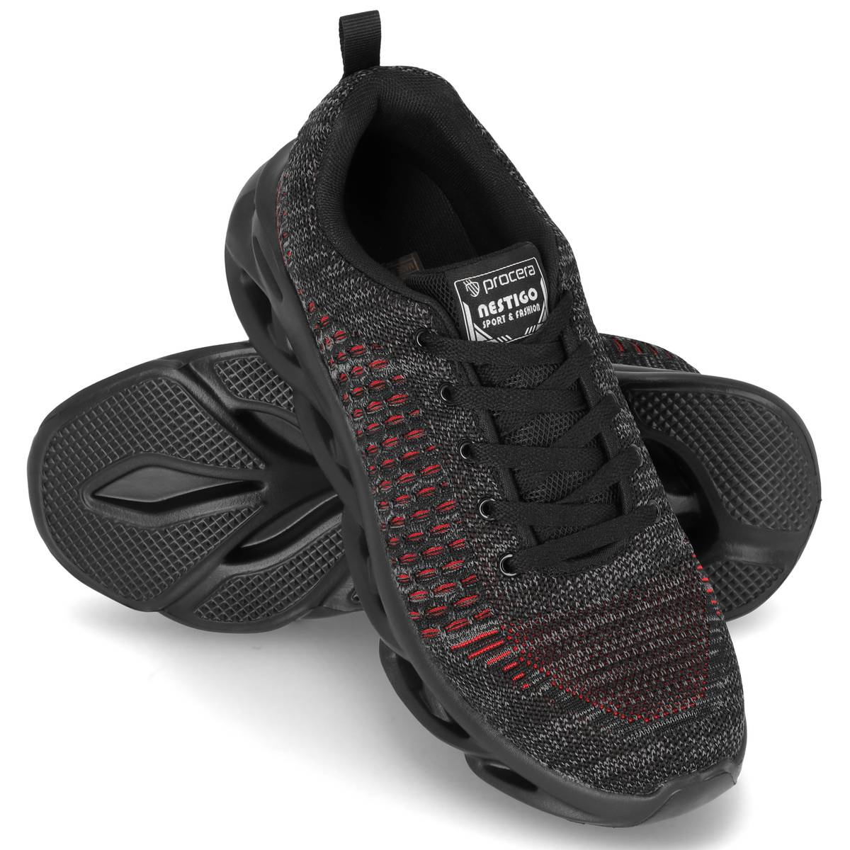 NESTIGO LEISURE SHOES BLACK/RED