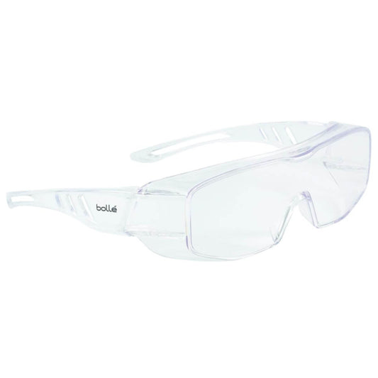 BOLLE OVERLIGHT SAFETY GLASSES (CLEAR) OTG