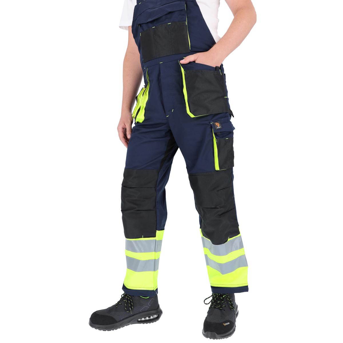 PROMAN STRETCH 250 NAVY BLUE HV DUNGAREES