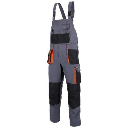 PROMAN STRETCH 250 DUNGAREES GREY ORANGE