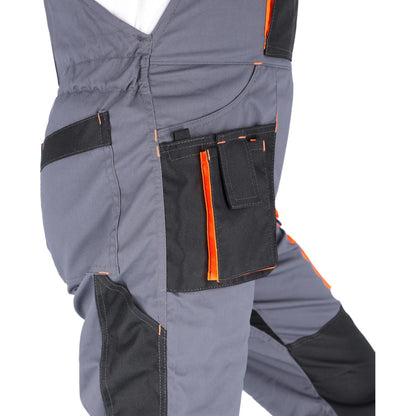PROMAN STRETCH 250 DUNGAREES GREY ORANGE