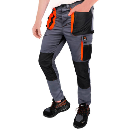 PROMAN STRETCH 250 WAIST TROUSERS GREY ORANGE