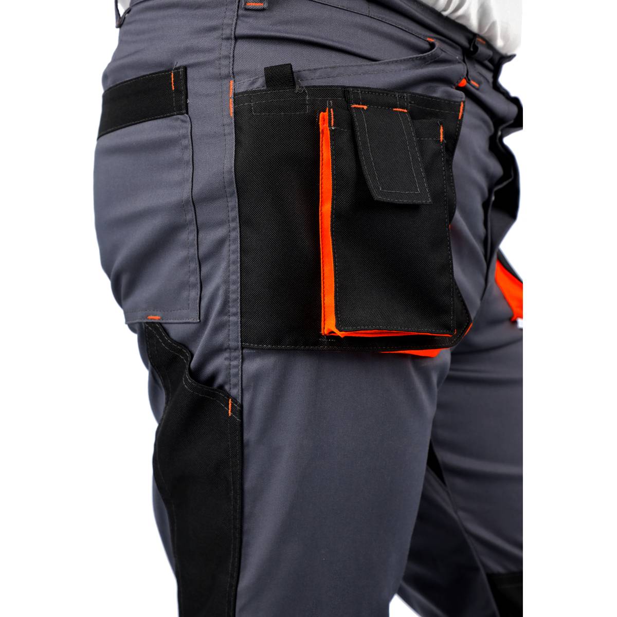 PROMAN STRETCH 250 WAIST TROUSERS GREY ORANGE