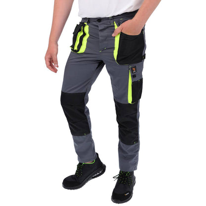 PROMAN STRETCH 250 WAIST TROUSERS GREY YELLOW