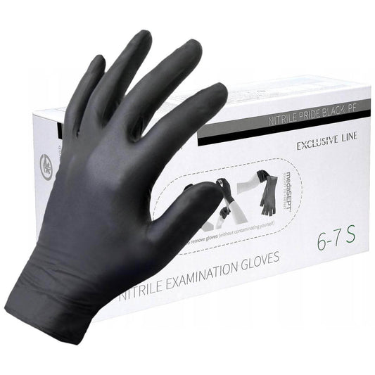 BLACK NITRILE EXAMINATION GLOVES 100 PCS