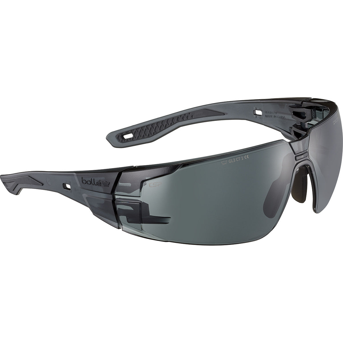 BOLLE RUSH 2.0 SAFETY GLASSES (SMOKED) BLACK