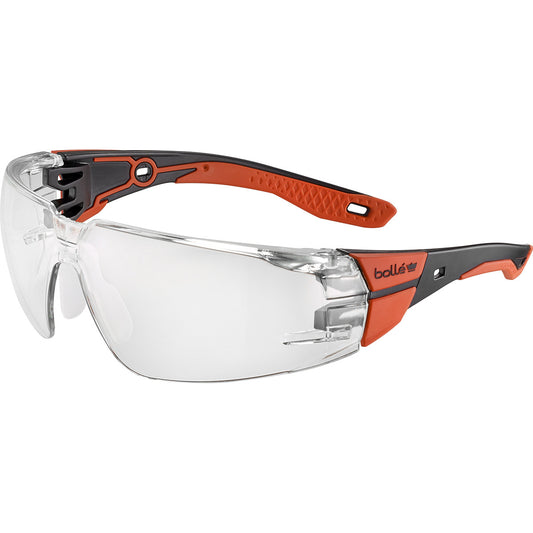 BOLLE RUSH 2.0 SAFETY GLASSES (CLEAR) BLACK/RED