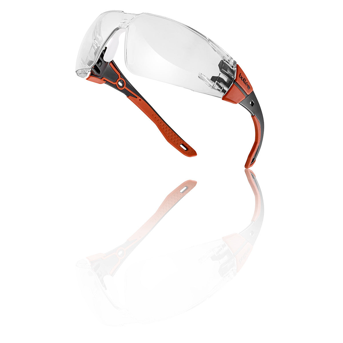BOLLE RUSH 2.0 SAFETY GLASSES (CLEAR) BLACK/RED