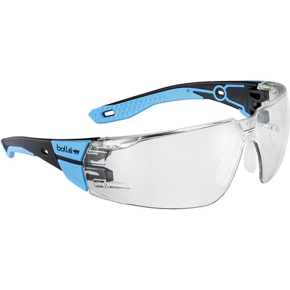 BOLLE RUSH 2.0 SAFETY GLASSES (CLEAR) BLACK/BLUE