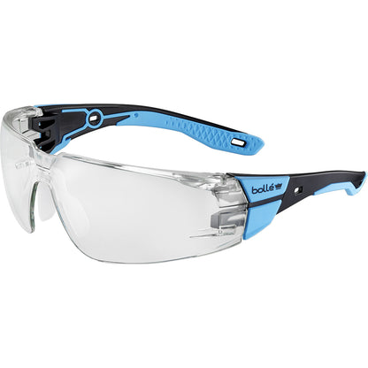 BOLLE RUSH 2.0 SAFETY GLASSES (CLEAR) BLACK/BLUE