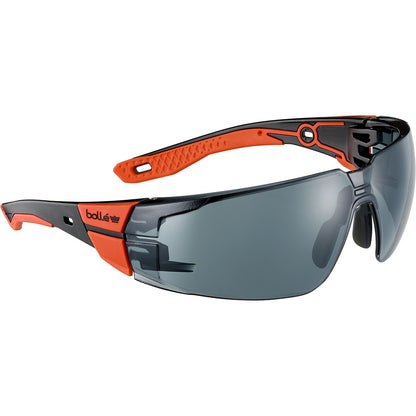 BOLLE RUSH 2.0 SAFETY GLASSES (SMOKED) BLACK/RED